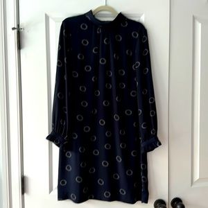 EUC Hobbs Navy Mock Neck Dress - size 10
